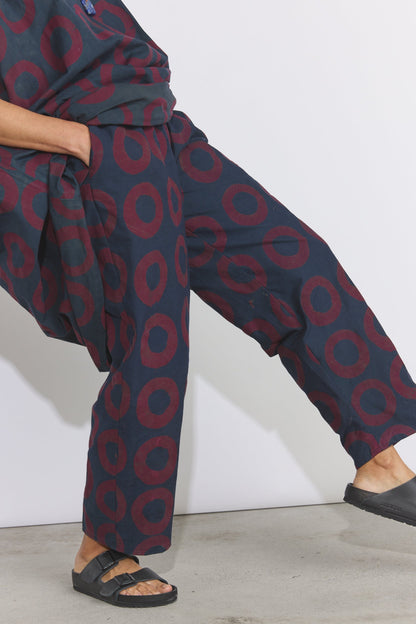 Lazy Pants - Burgundy Circle