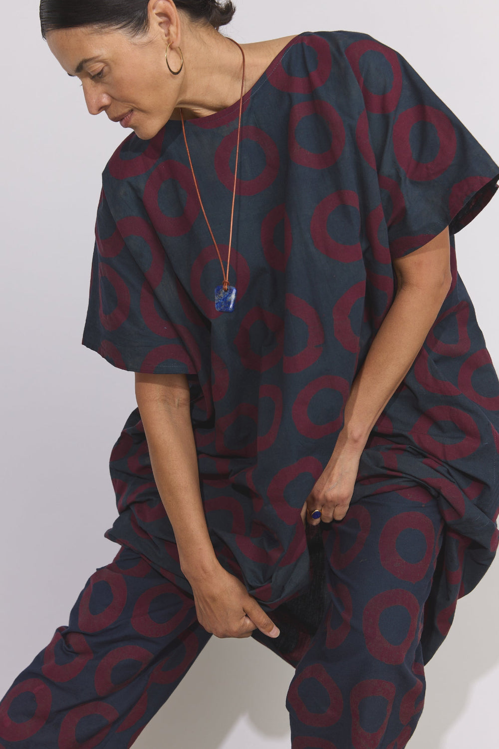 Lazy Pants - Burgundy Circle