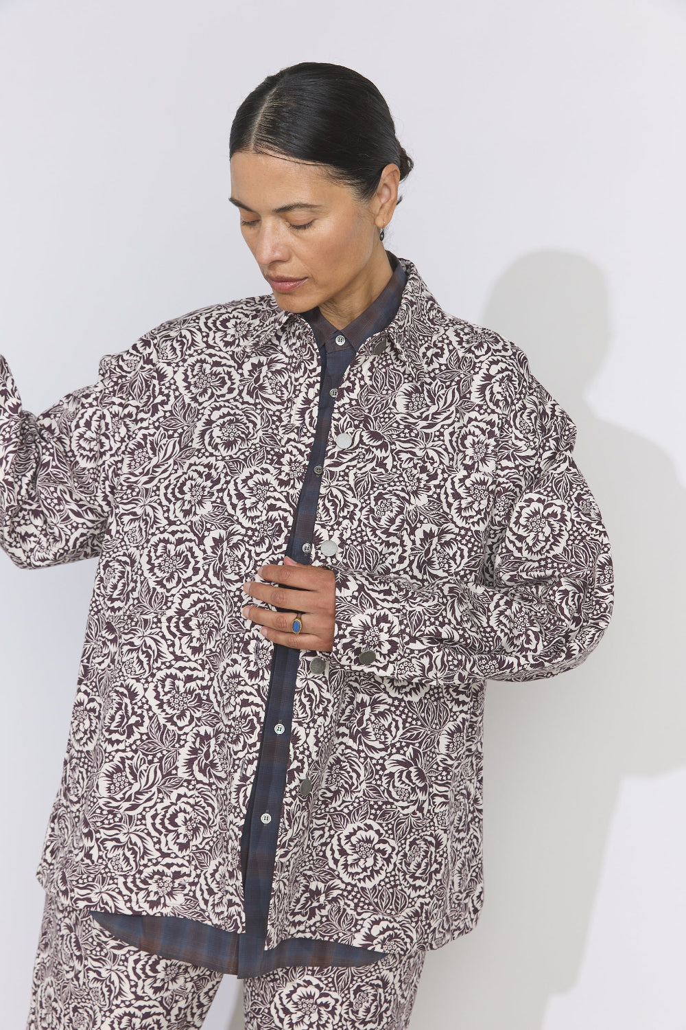 Oversized Shirt Jacket -  Liberty of London Floral Canvas