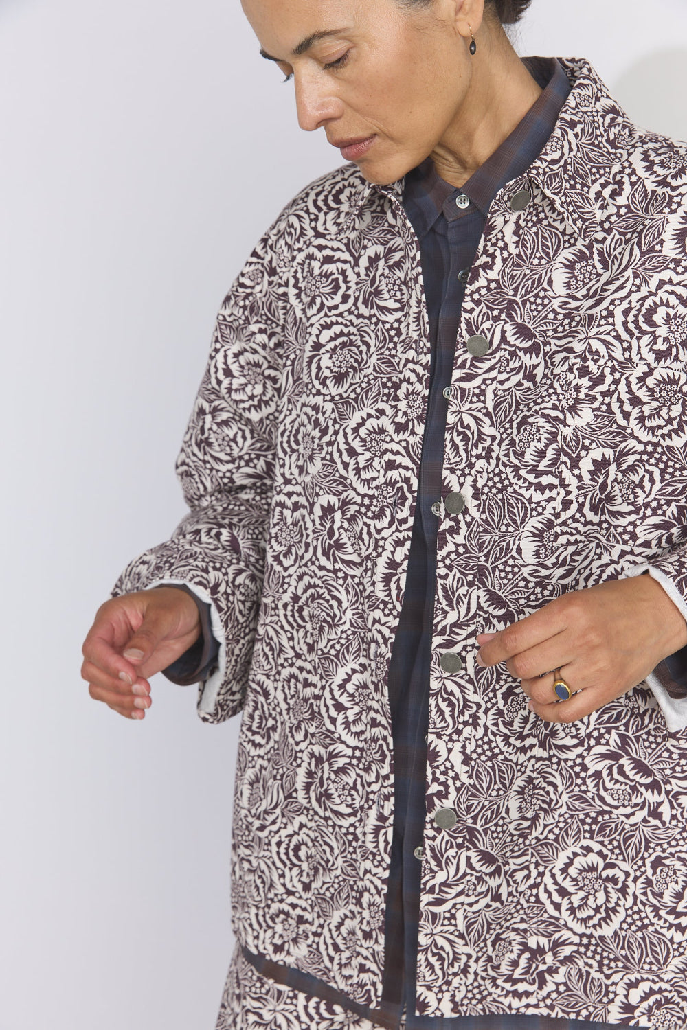 Oversized Shirt Jacket -  Liberty of London Floral Canvas