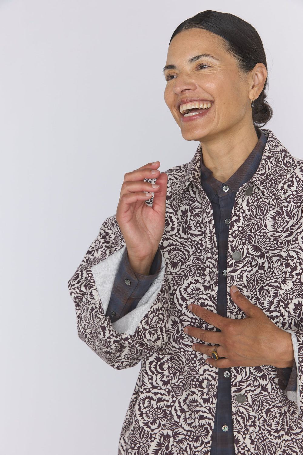 Oversized Shirt Jacket -  Liberty of London Floral Canvas