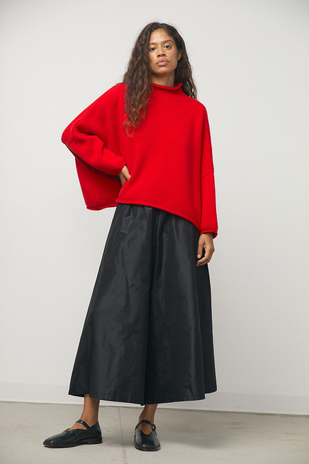 Fosco Taffeta Trousers in Black