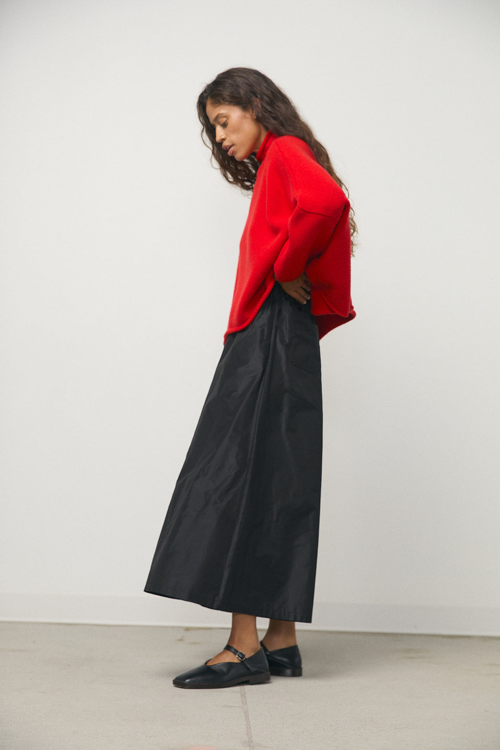 Fosco Taffeta Trousers in Black