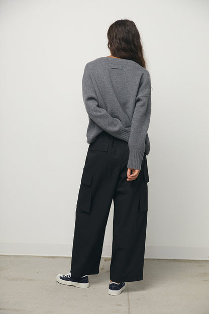 Clover Twill Pants in Black