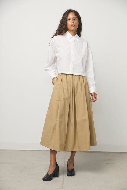 Dolly Twill Skirt in Beige