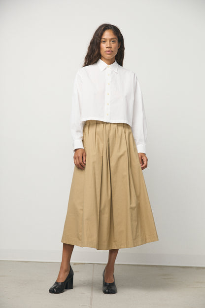 Dolly Twill Skirt in Beige