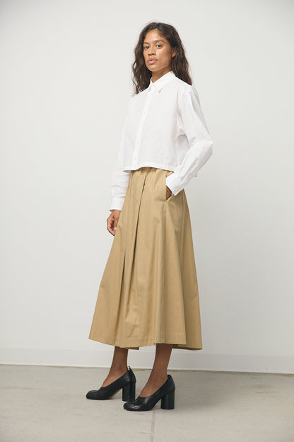 Dolly Twill Skirt in Beige
