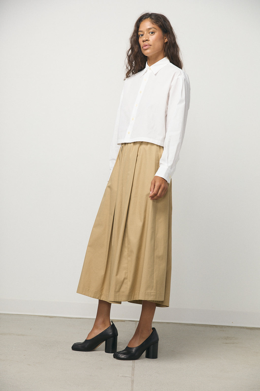 Dolly Twill Skirt in Beige