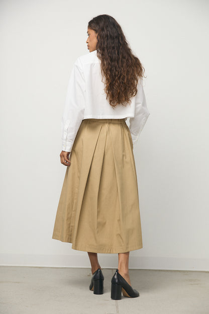 Dolly Twill Skirt in Beige