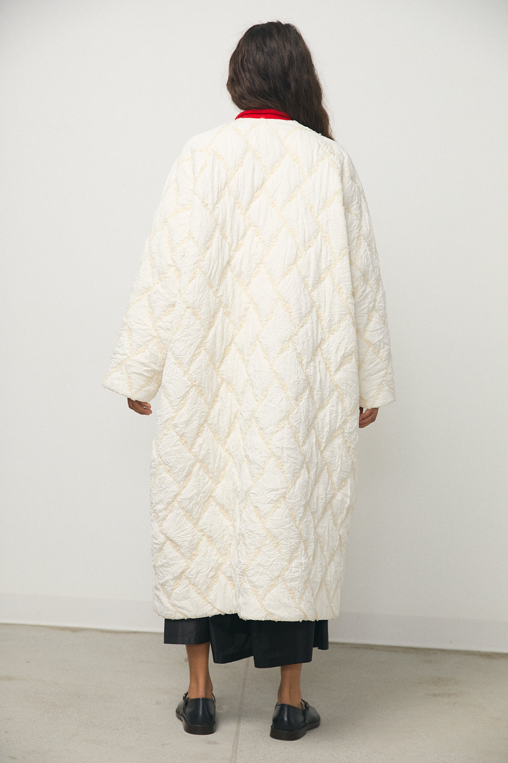 Farrah Quilted Coat in Cream