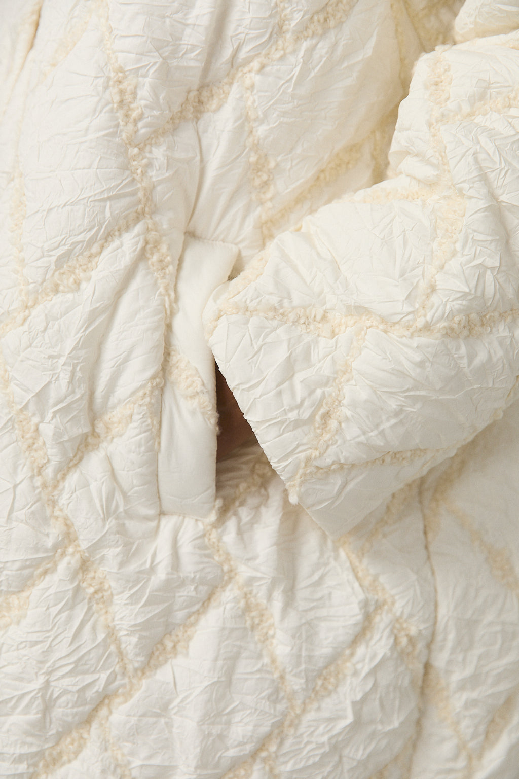 Farrah Quilted Coat in Cream