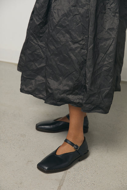 Pleated Long Skirt in Metallic