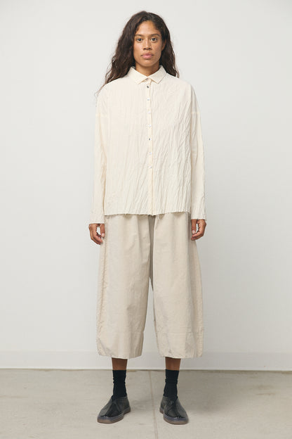 Wide Trousers in Velvet Oatmeal