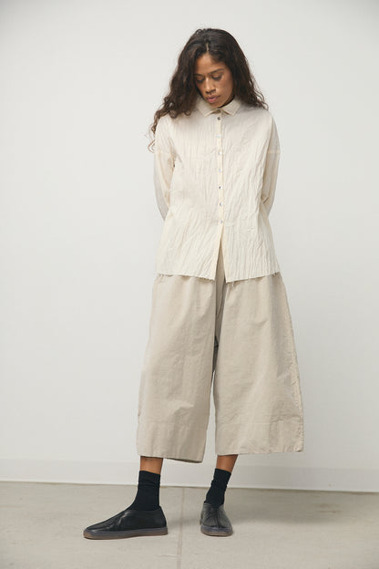 Wide Trousers in Velvet Oatmeal