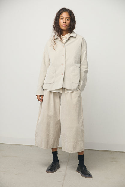 Shirt Loose Blazer in Velvet Oatmeal