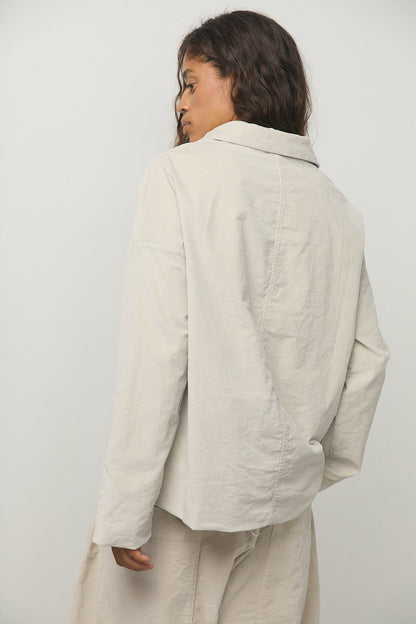 Shirt Loose Blazer in Velvet Oatmeal
