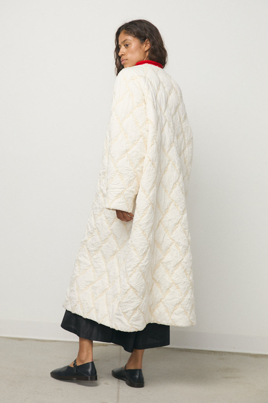 Farrah Quilted Coat in Cream