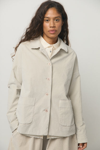 Shirt Loose Blazer in Velvet Oatmeal