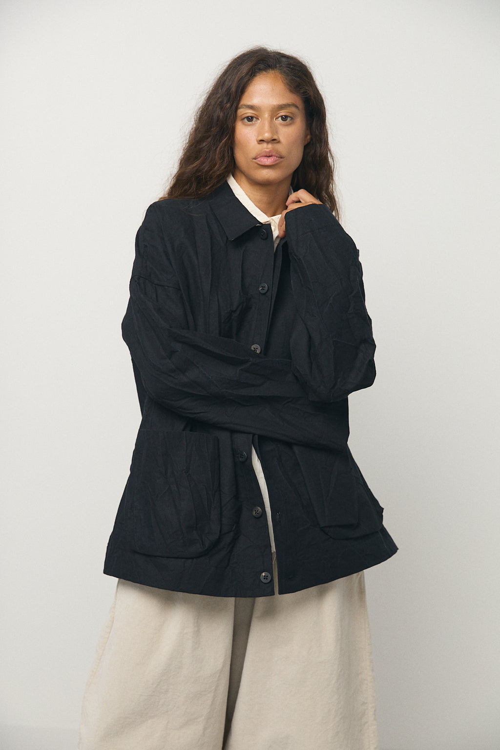 Crash Overshirt in Black