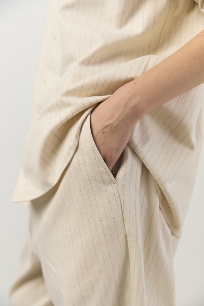 Relax Easy Pants in Ecru Stripe