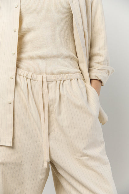 Relax Easy Pants in Ecru Stripe
