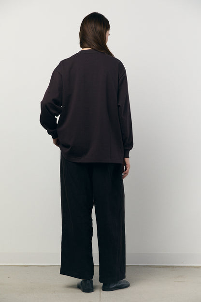 Tube Long Sleeve T-Shirt in Brown