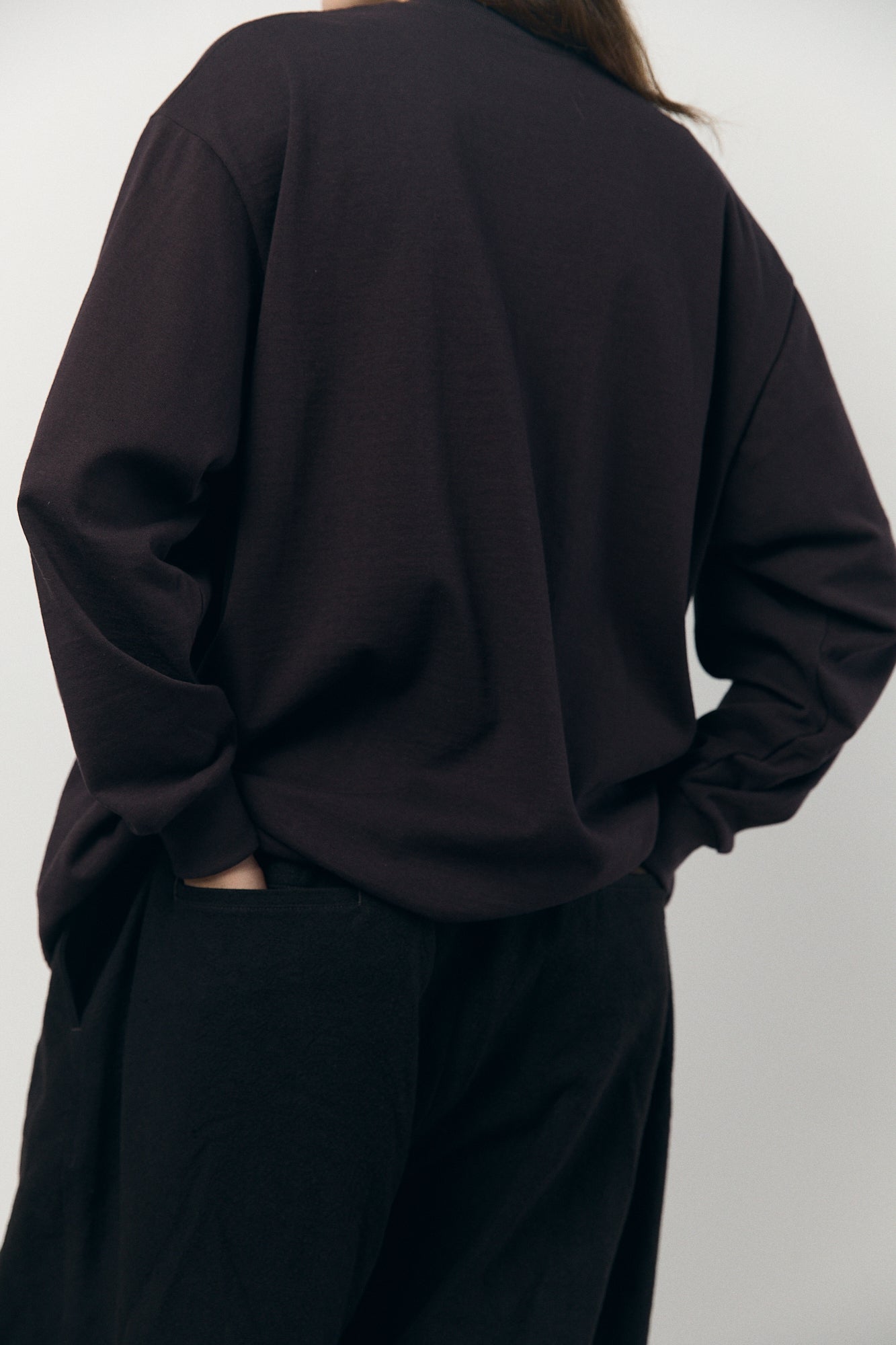 Tube Long Sleeve T-Shirt in Brown