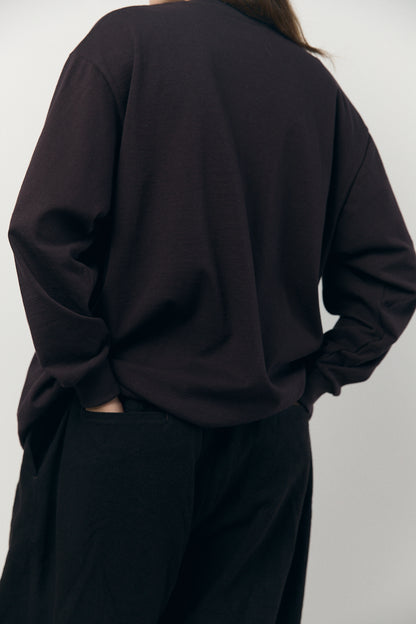 Tube Long Sleeve T-Shirt in Brown