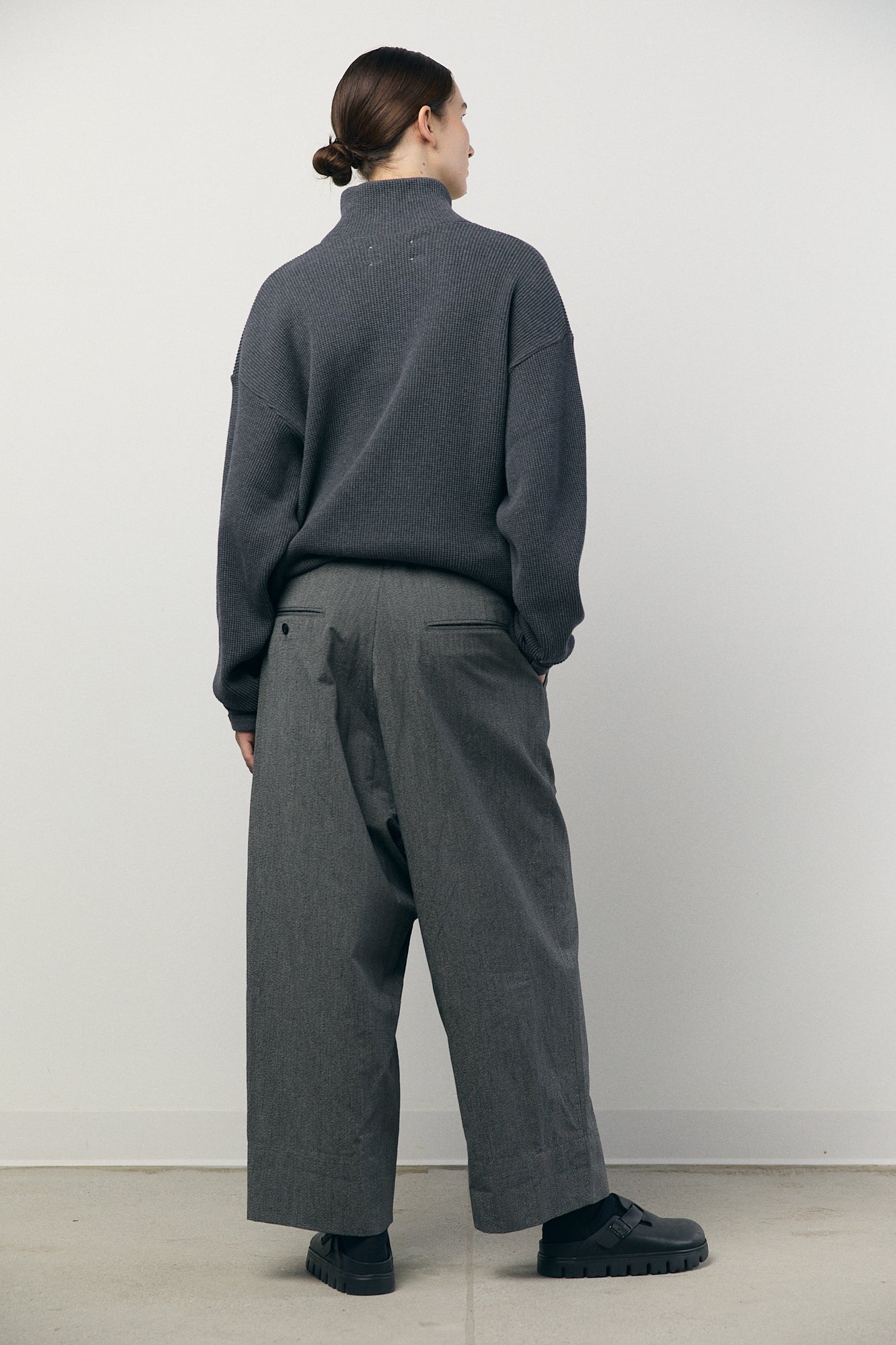 Work Cropped Trousers in B&W