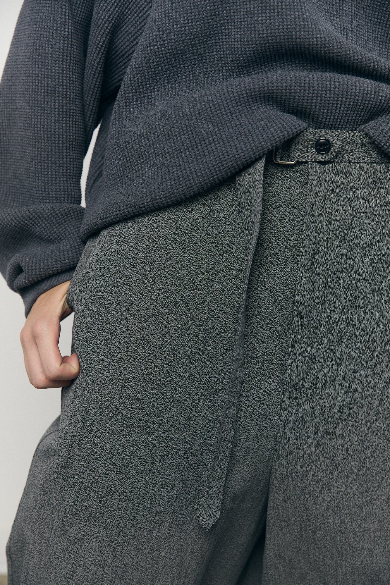 Work Cropped Trousers in B&W