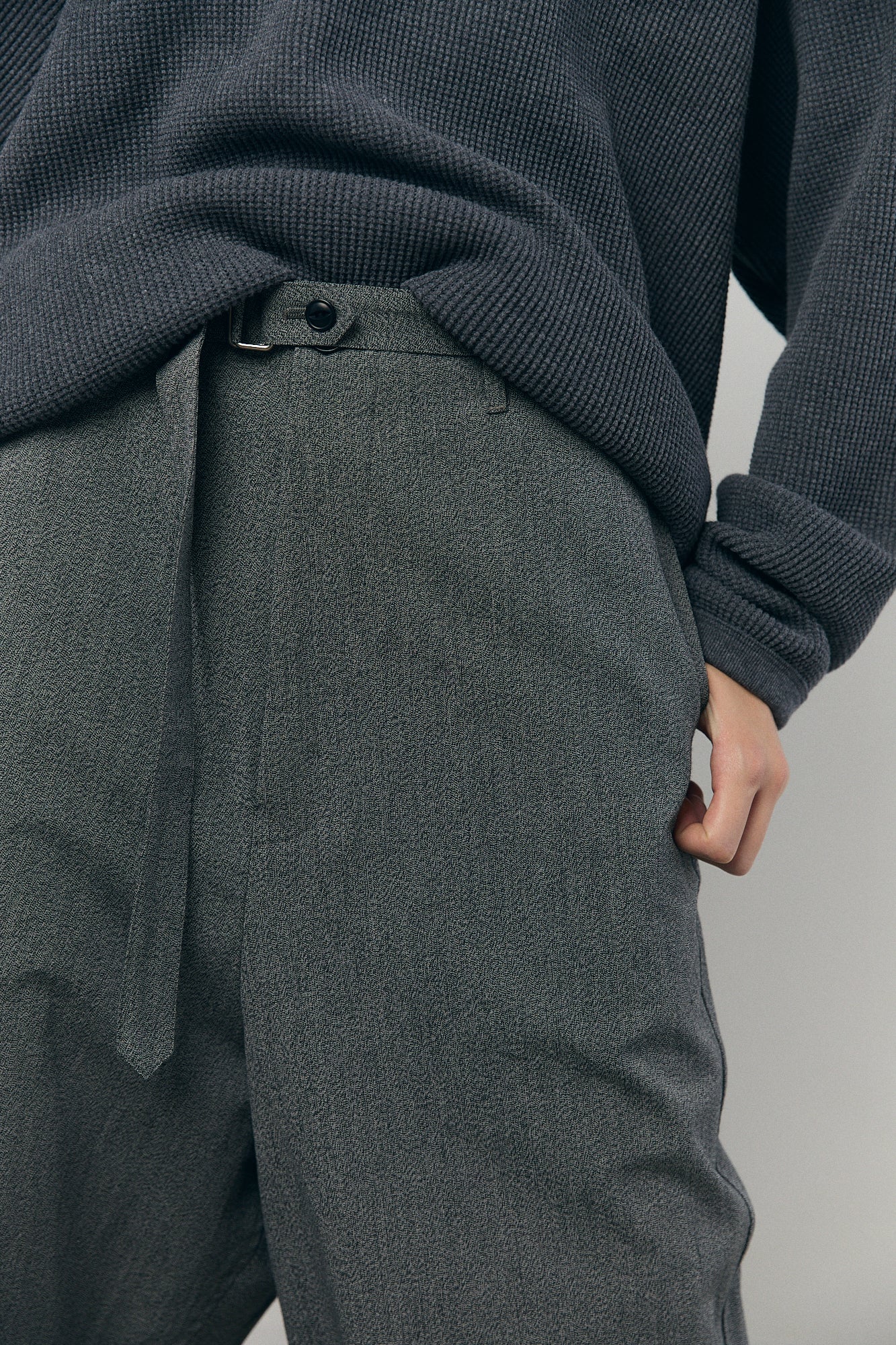 Work Cropped Trousers in B&W