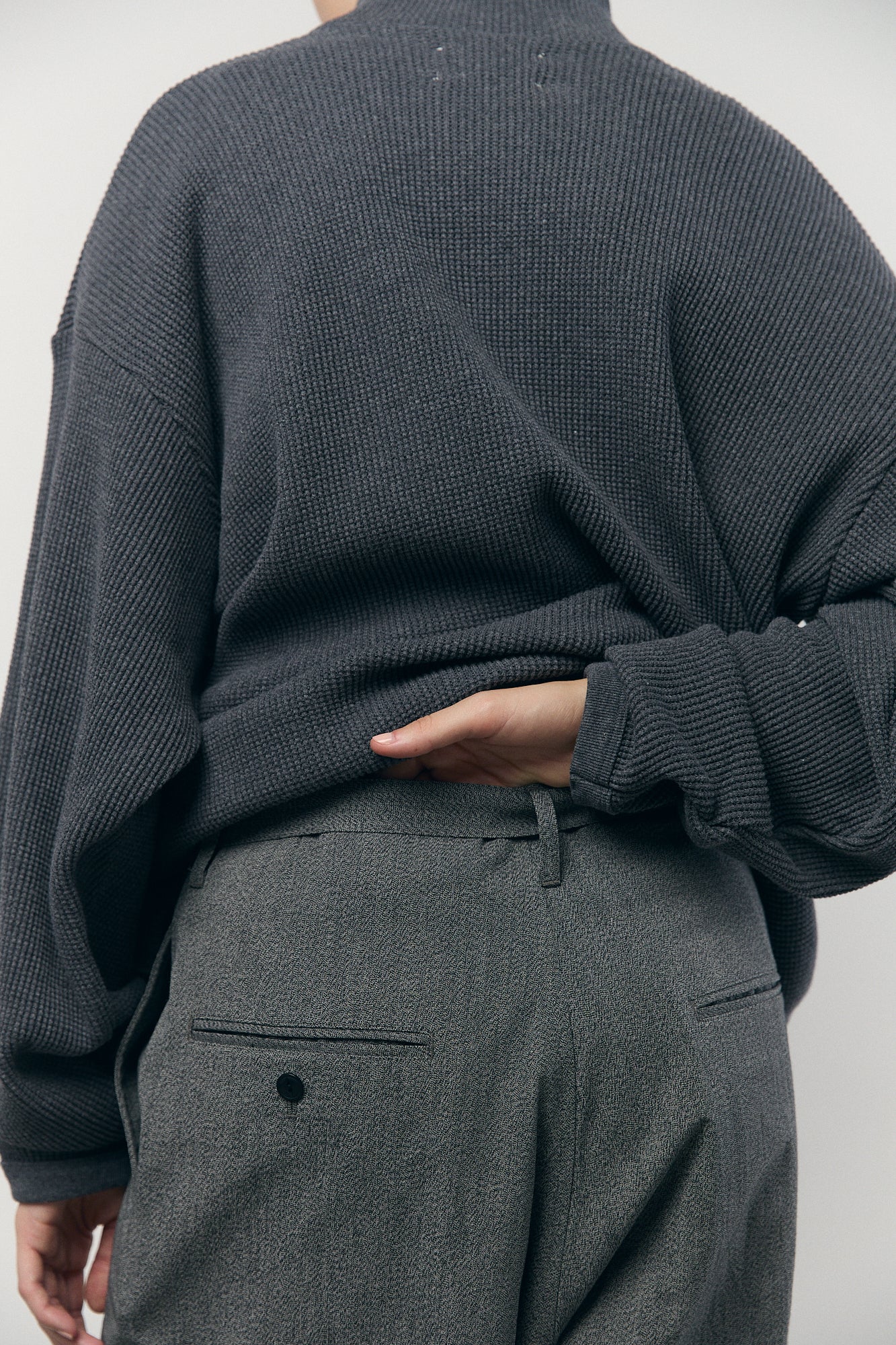 Work Cropped Trousers in B&W