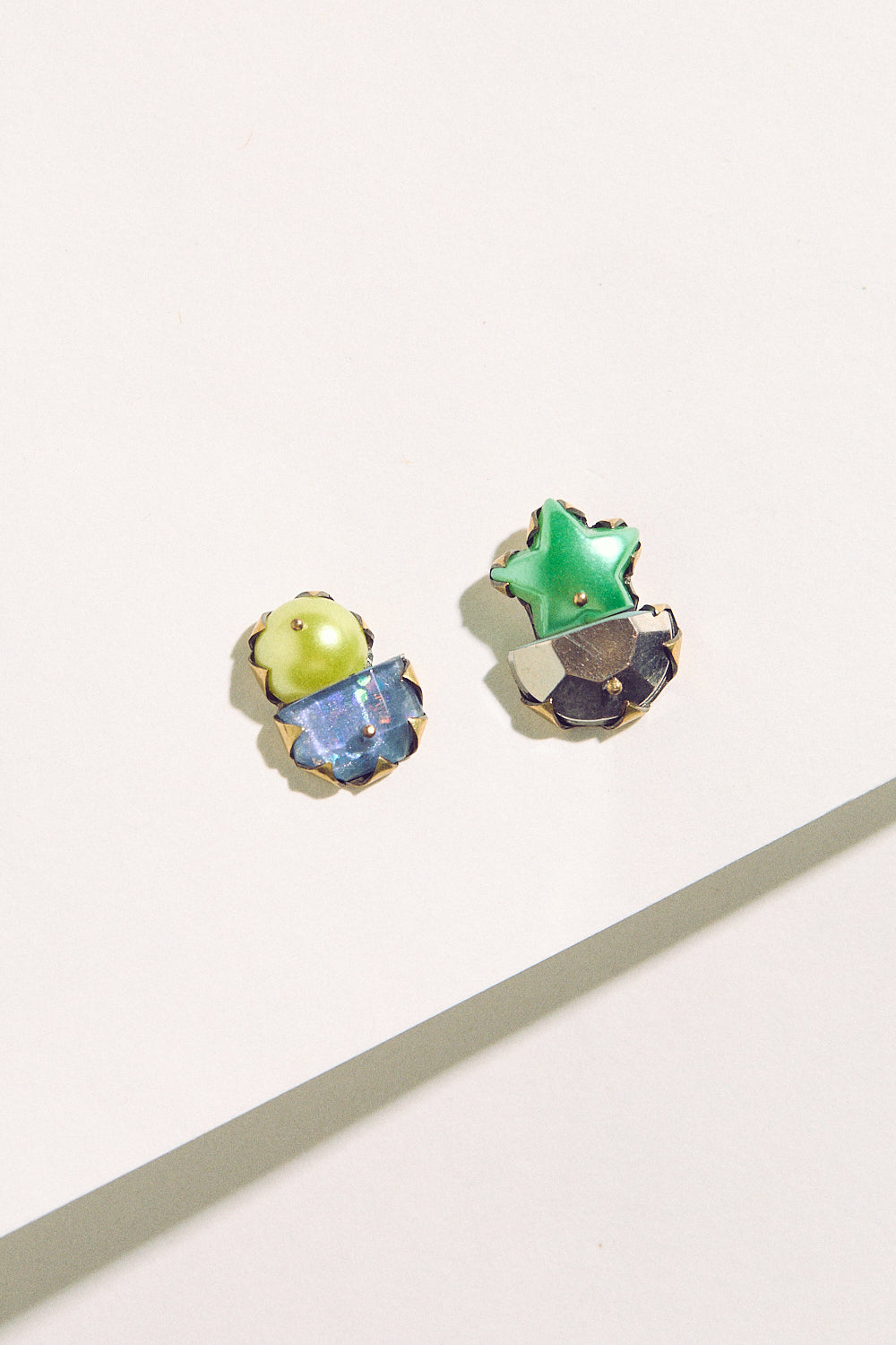 Tiny Pearl Studs - Yellow, Blue & Green