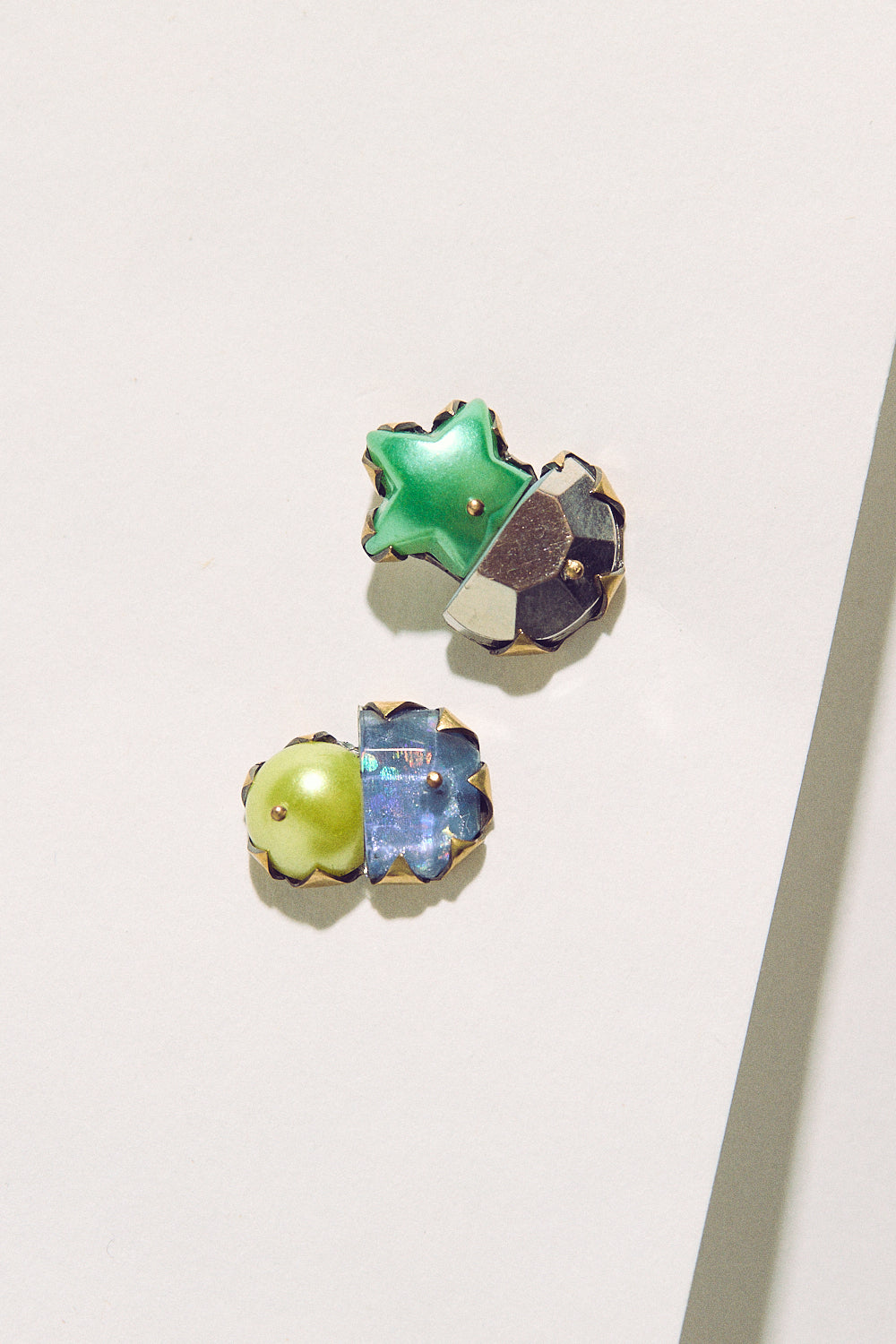 Tiny Pearl Studs - Yellow, Blue & Green