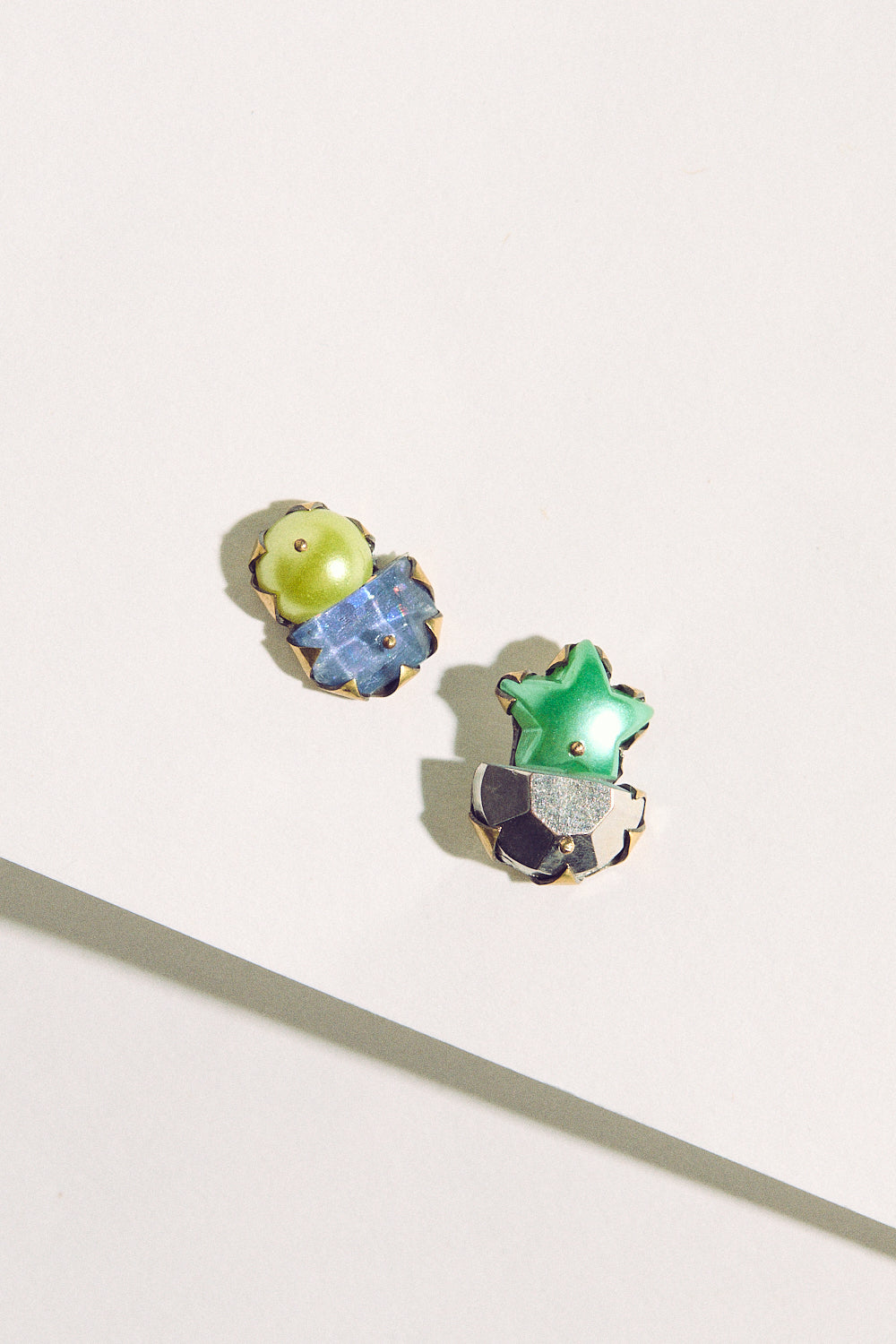 Tiny Pearl Studs - Yellow, Blue & Green