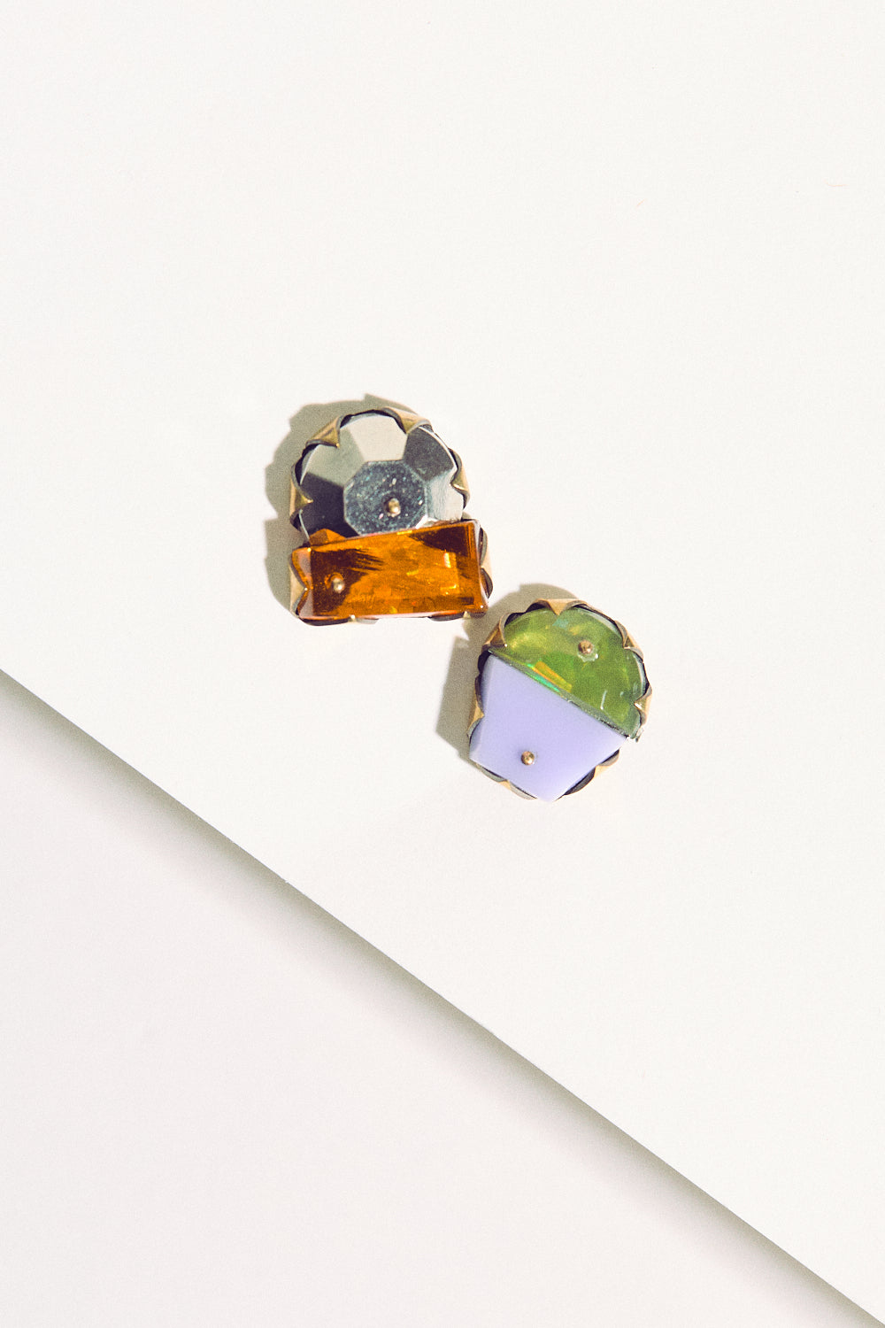 Tiny Studs - Orange, Purple & Green