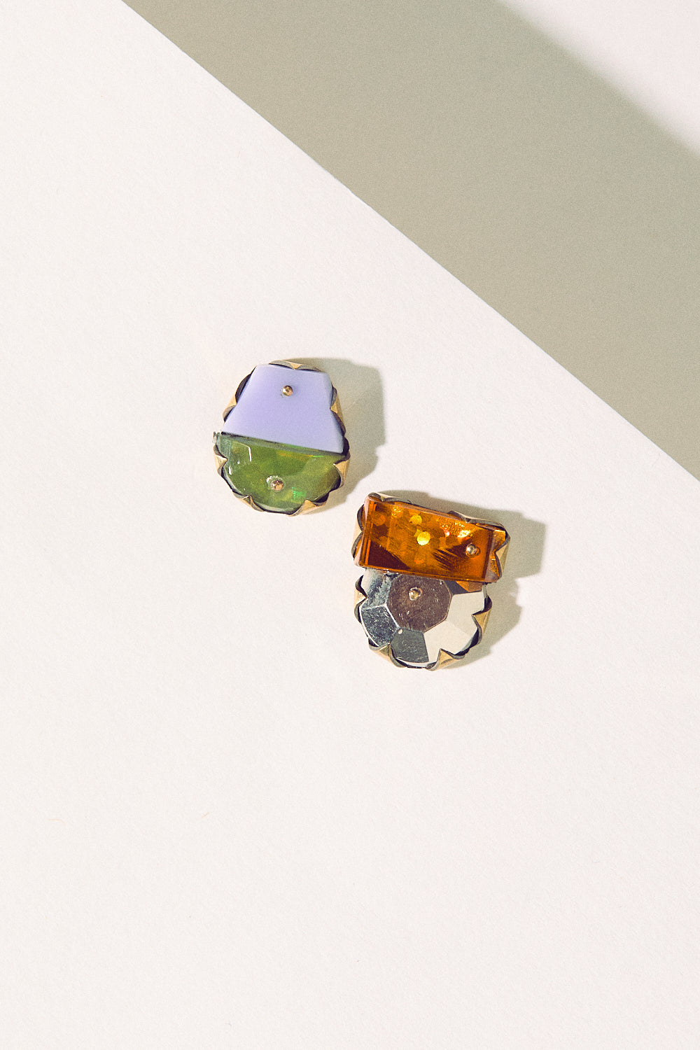Tiny Studs - Orange, Purple & Green