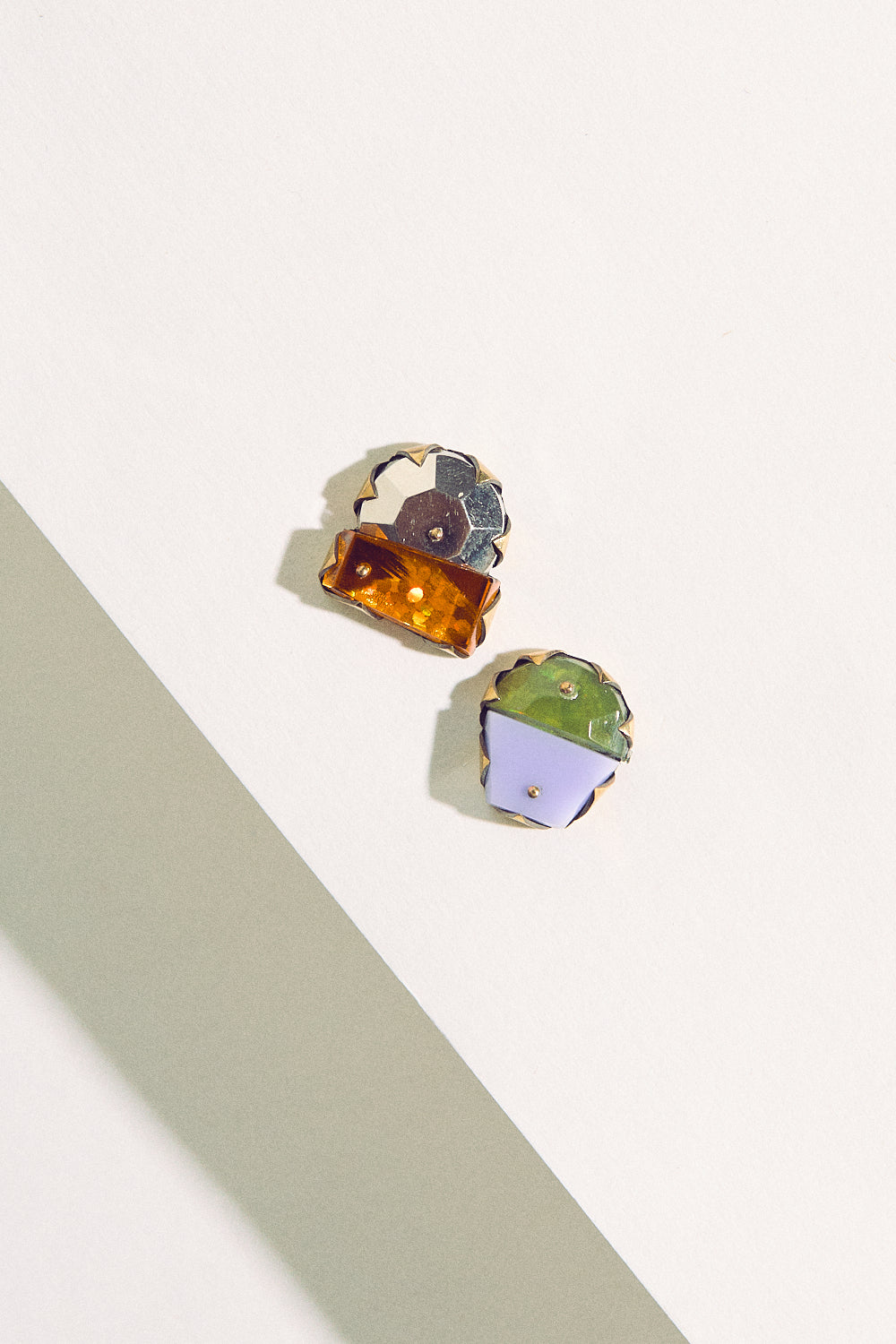 Tiny Studs - Orange, Purple & Green