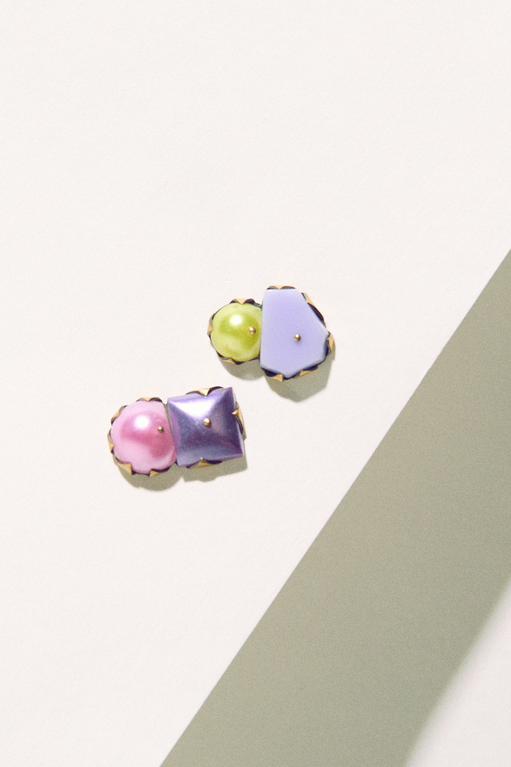 Tiny Pearl Studs - Pink, Purple & Yellow
