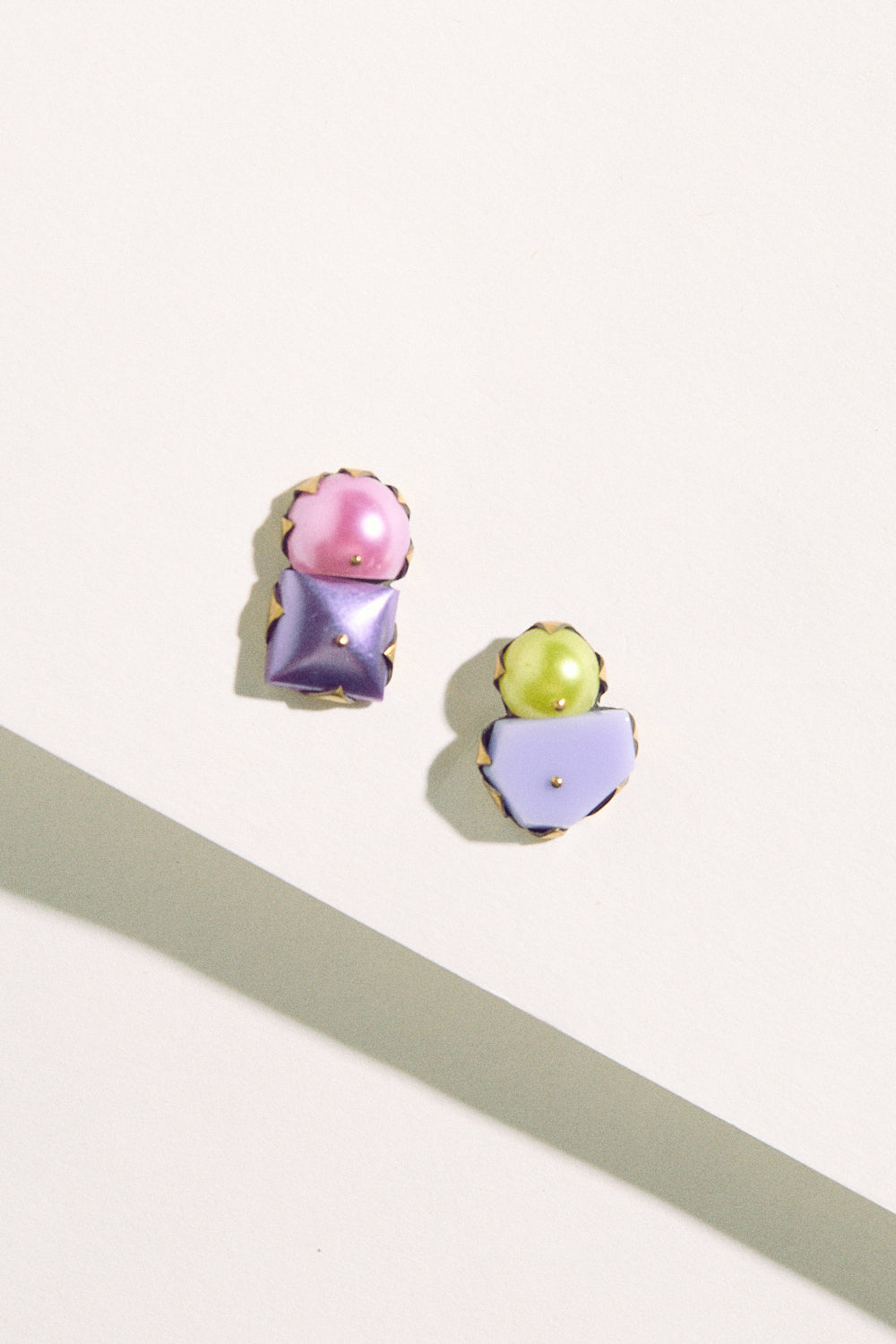 Tiny Pearl Studs - Pink, Purple & Yellow