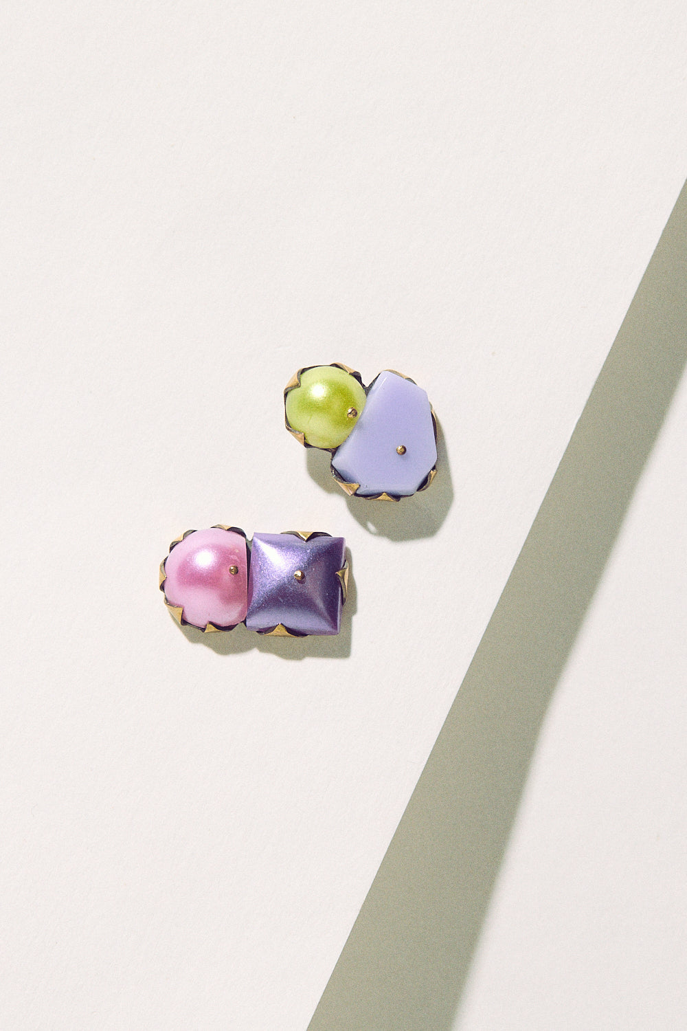 Tiny Pearl Studs - Pink, Purple & Yellow