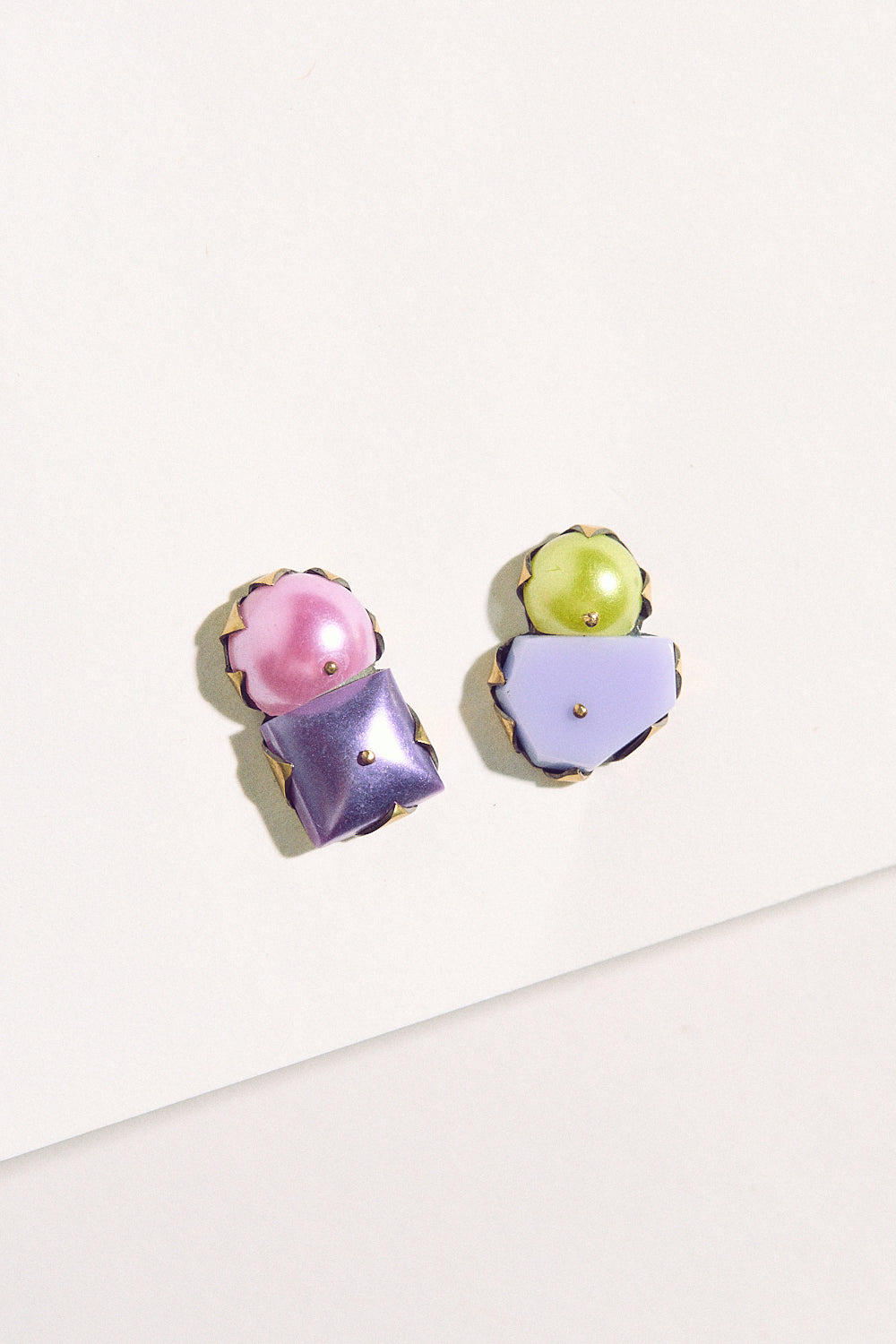 Tiny Pearl Studs - Pink, Purple & Yellow