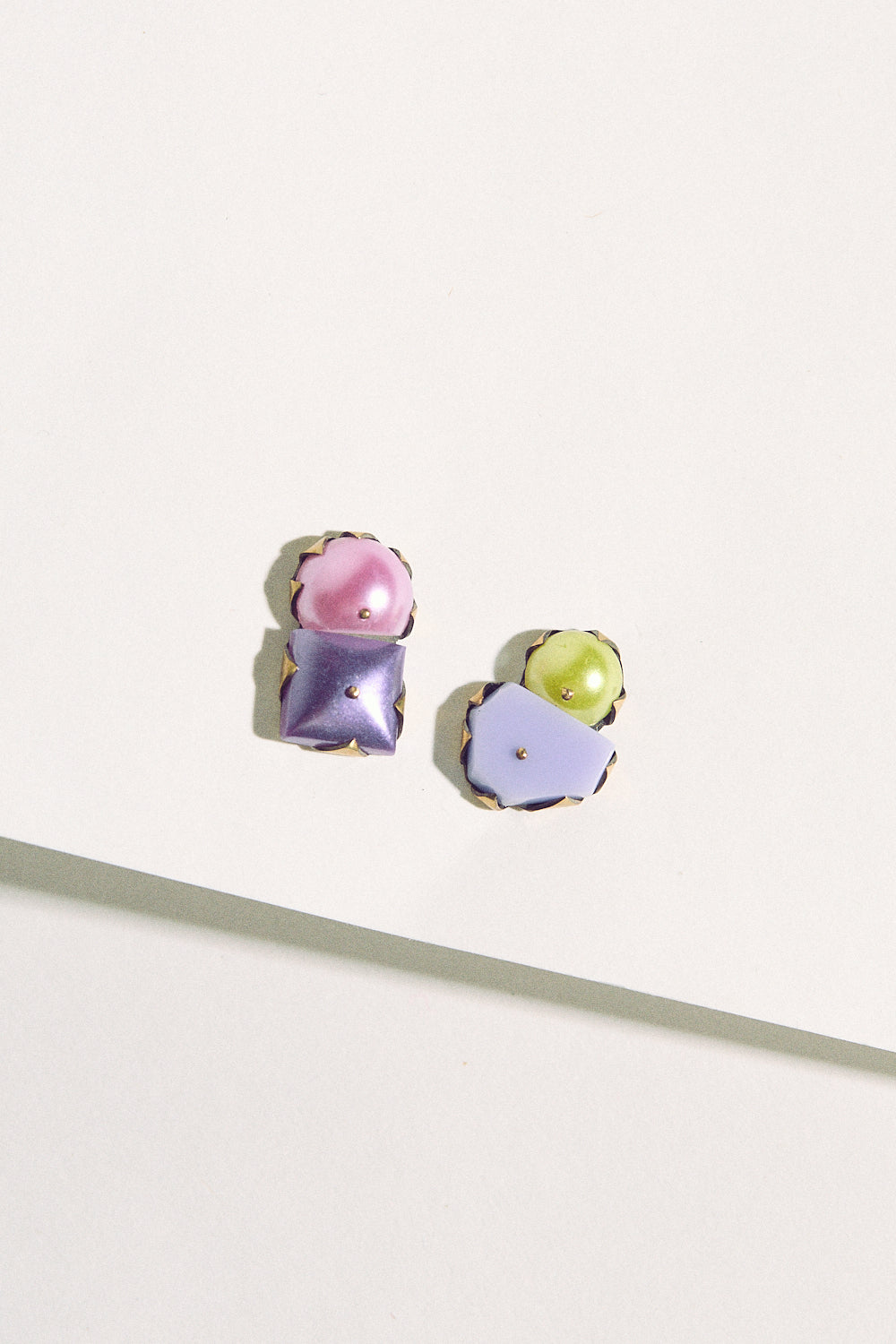 Tiny Pearl Studs - Pink, Purple & Yellow