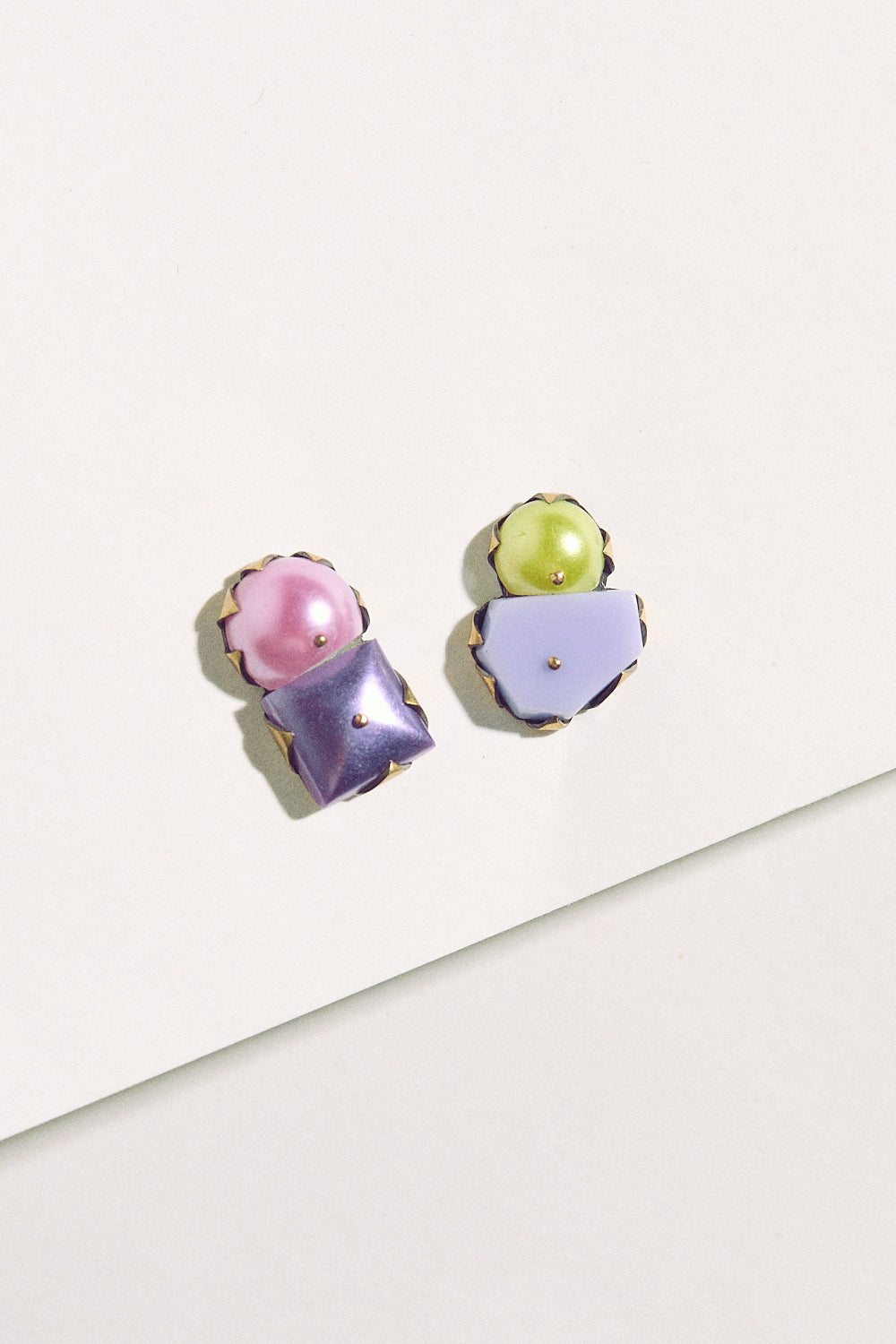 Tiny Pearl Studs - Pink, Purple & Yellow