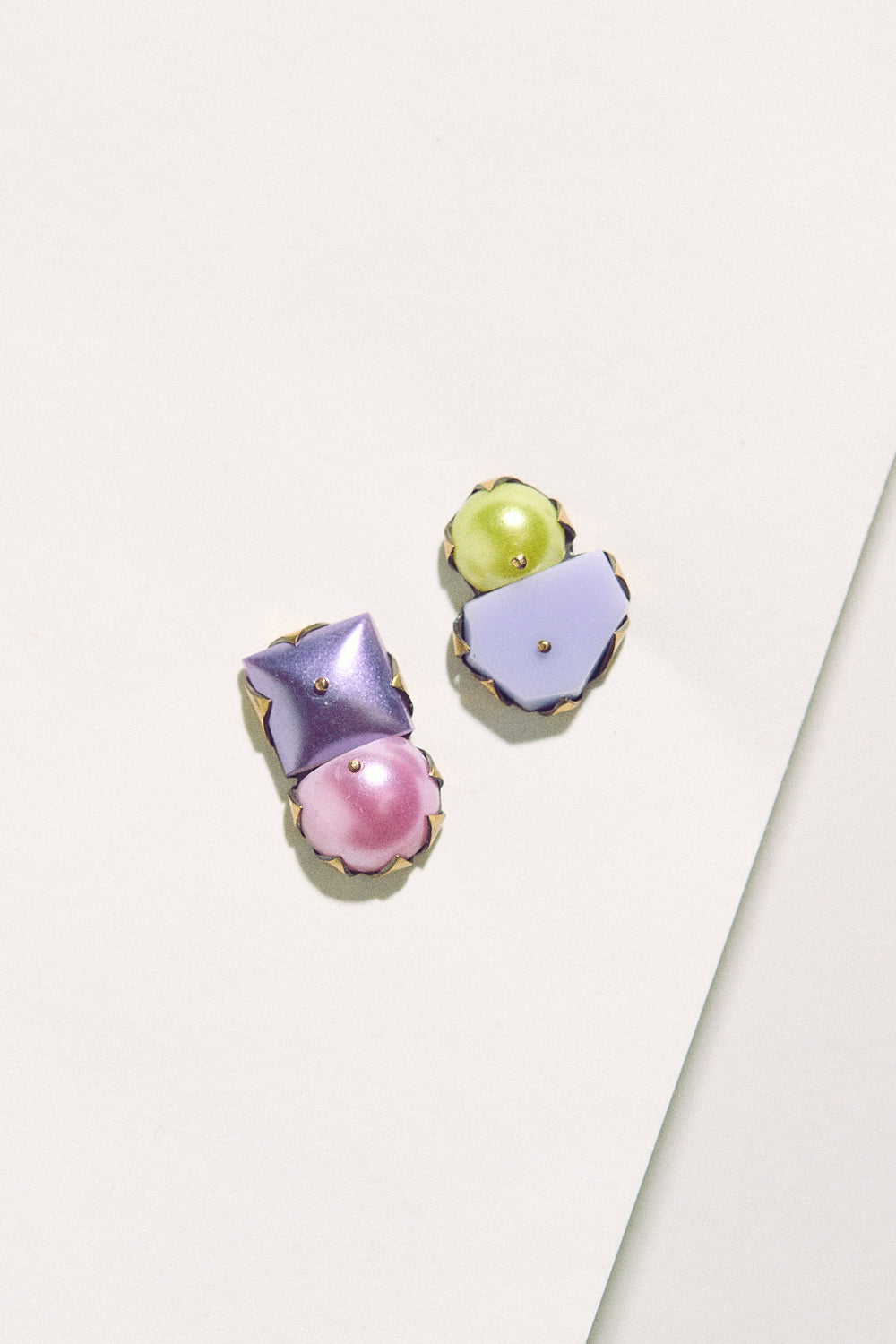 Tiny Pearl Studs - Pink, Purple & Yellow