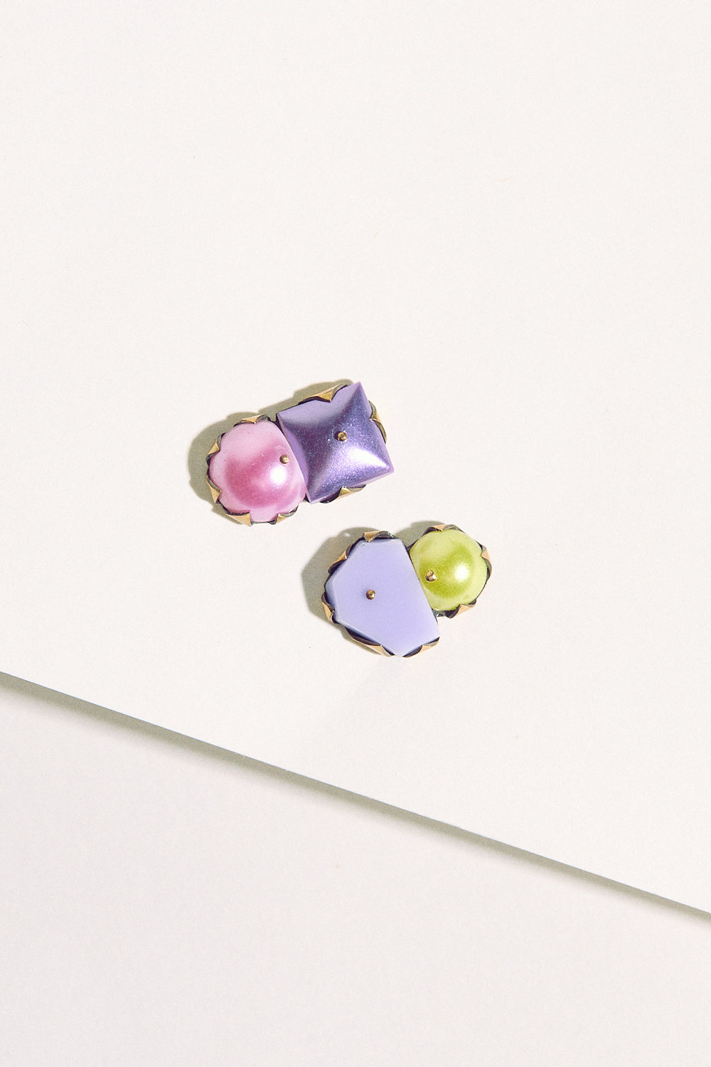Tiny Pearl Studs - Pink, Purple & Yellow