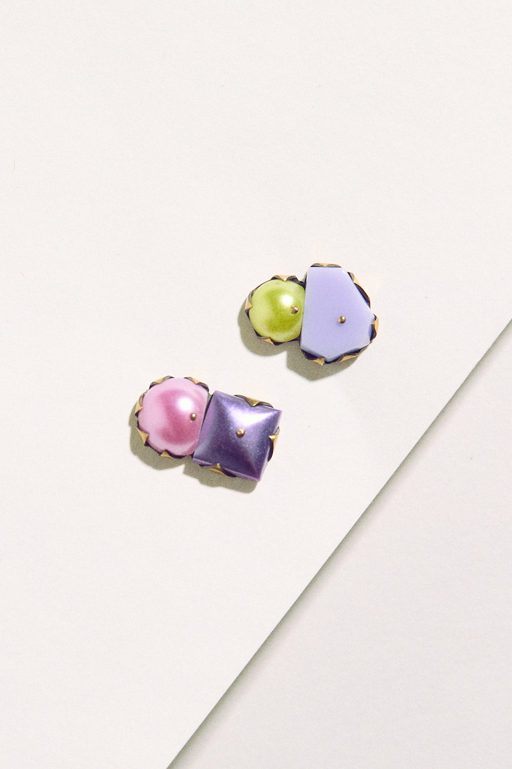 Tiny Pearl Studs - Pink, Purple & Yellow