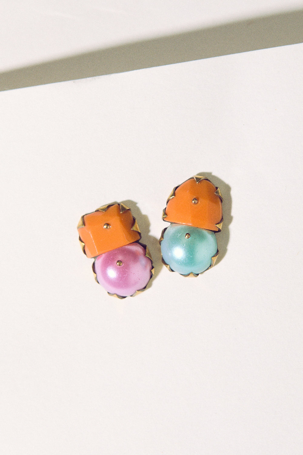 Tiny Pearl Studs - Pink, Blue & Orange