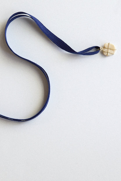 Ivory Shell Pendant - 18 carat gold cage setting