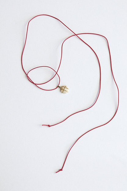 Ivory Shell Pendant - 18 carat gold cage setting